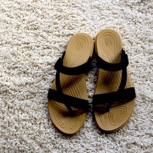 Black Tulum Toe crocs